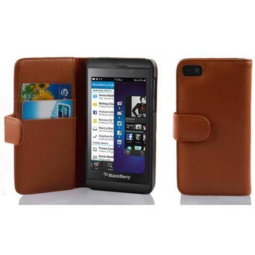 Cadorabo Schutzhülle für Blackberry Z10 Hülle in Braun Handyhülle Etui Case Backcover Kunstleder Tasche