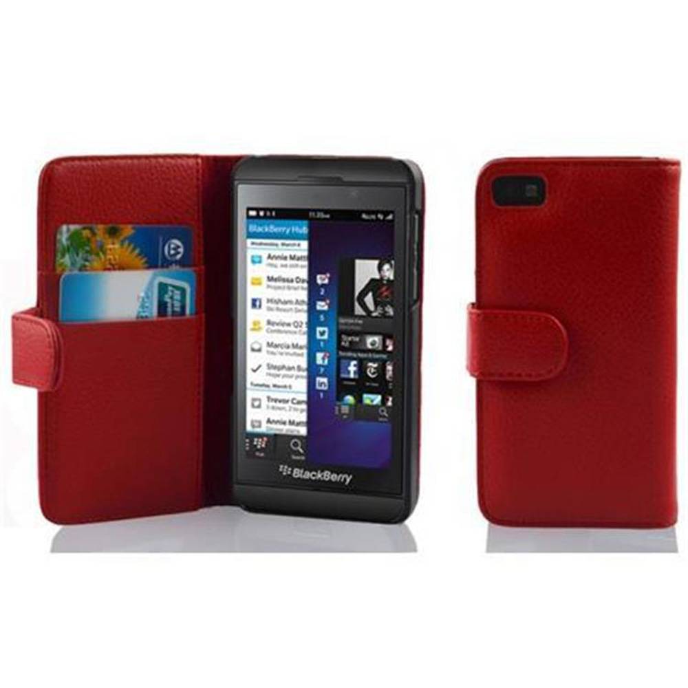 Cadorabo Schutzhülle für Blackberry Z10 Hülle in Rot Handyhülle Etui Case Backcover Kunstleder Tasche