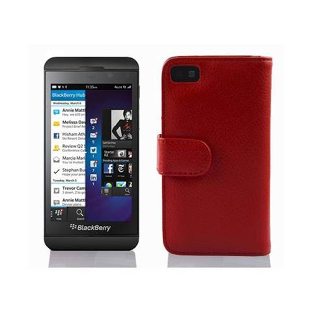 Cadorabo Schutzhülle für Blackberry Z10 Hülle in Rot Handyhülle Etui Case Backcover Kunstleder Tasche