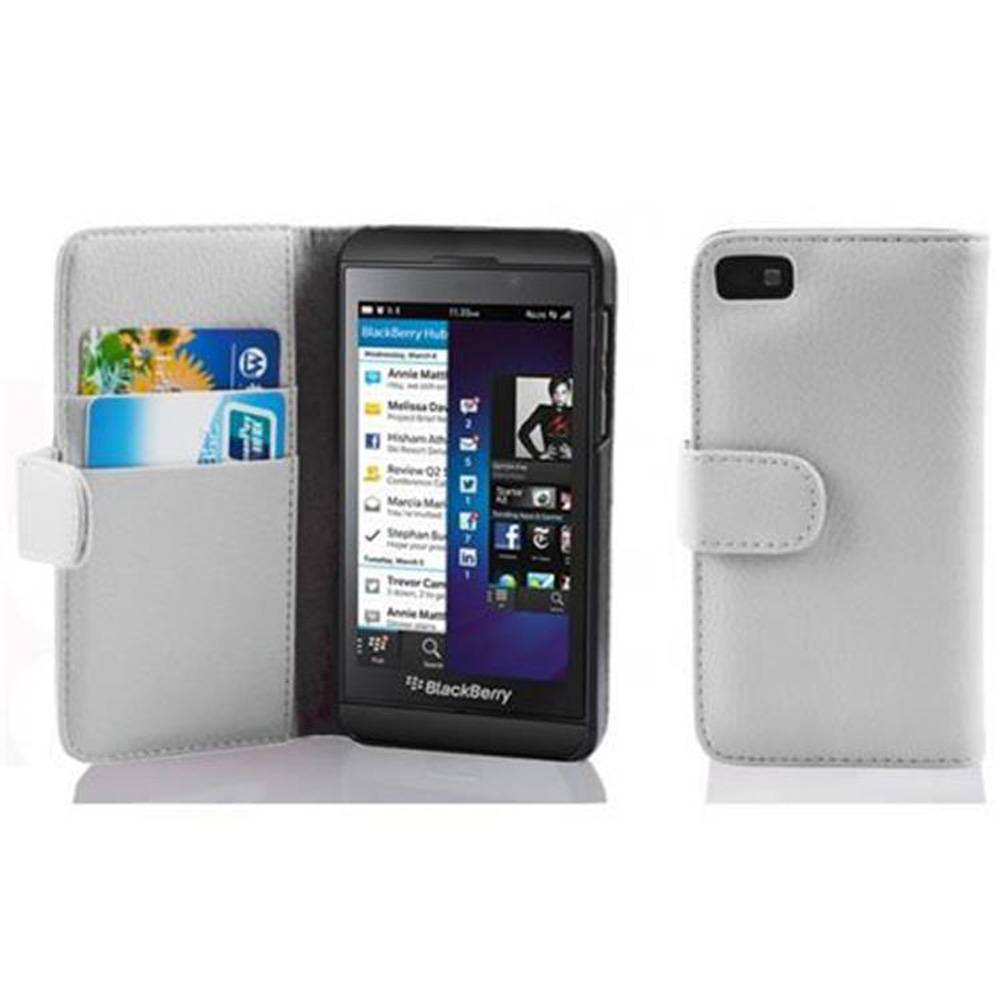 Cadorabo Schutzhülle für Blackberry Z10 Hülle in Weiß Handyhülle Etui Case Backcover Kunstleder Tasche