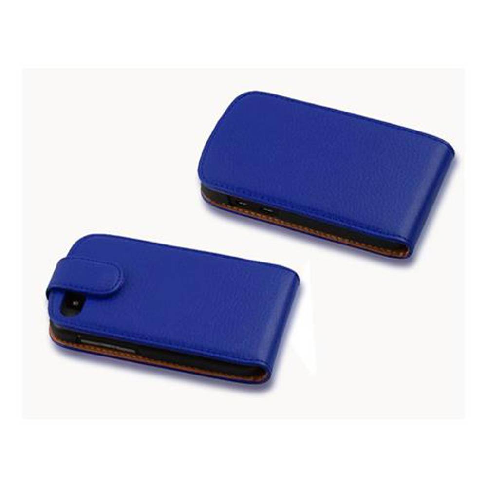 Cadorabo Schutzhülle für Blackberry Q10 Hülle in Blau Flip Etui Handyhülle Case Cover Kunstleder