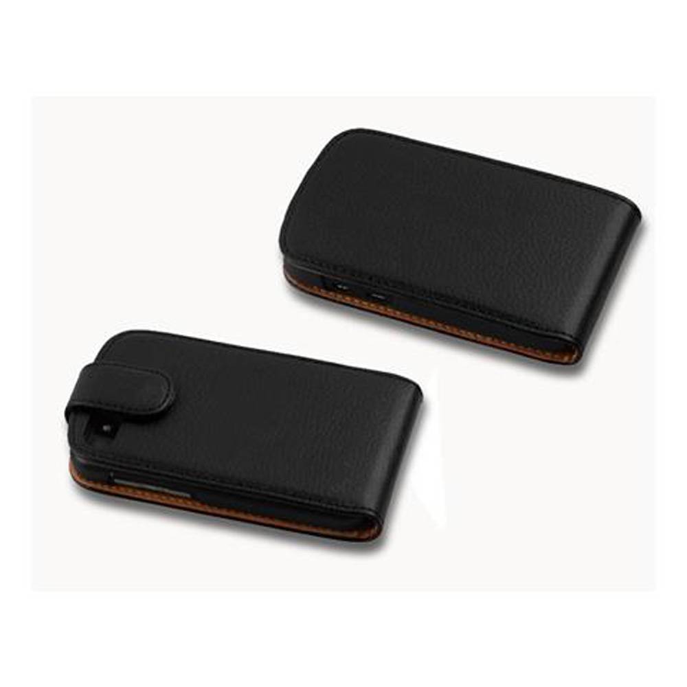 Cadorabo Schutzhülle für Blackberry Q10 Hülle in Schwarz Flip Etui Handyhülle Case Cover Kunstleder
