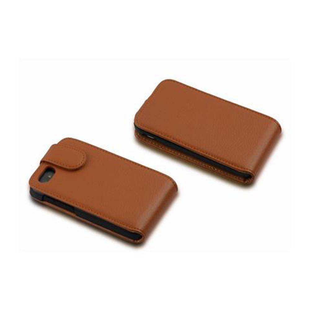 Cadorabo Schutzhülle für Blackberry Q5 Hülle in Braun Flip Etui Handyhülle Case Cover Kunstleder