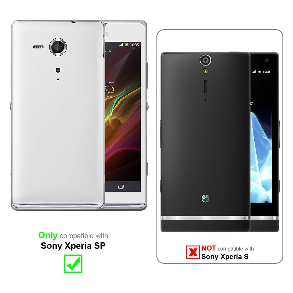 Cadorabo Schutzhülle für Sony Xperia SP Hülle in Blau Flip Etui Handyhülle Case Cover Kunstleder