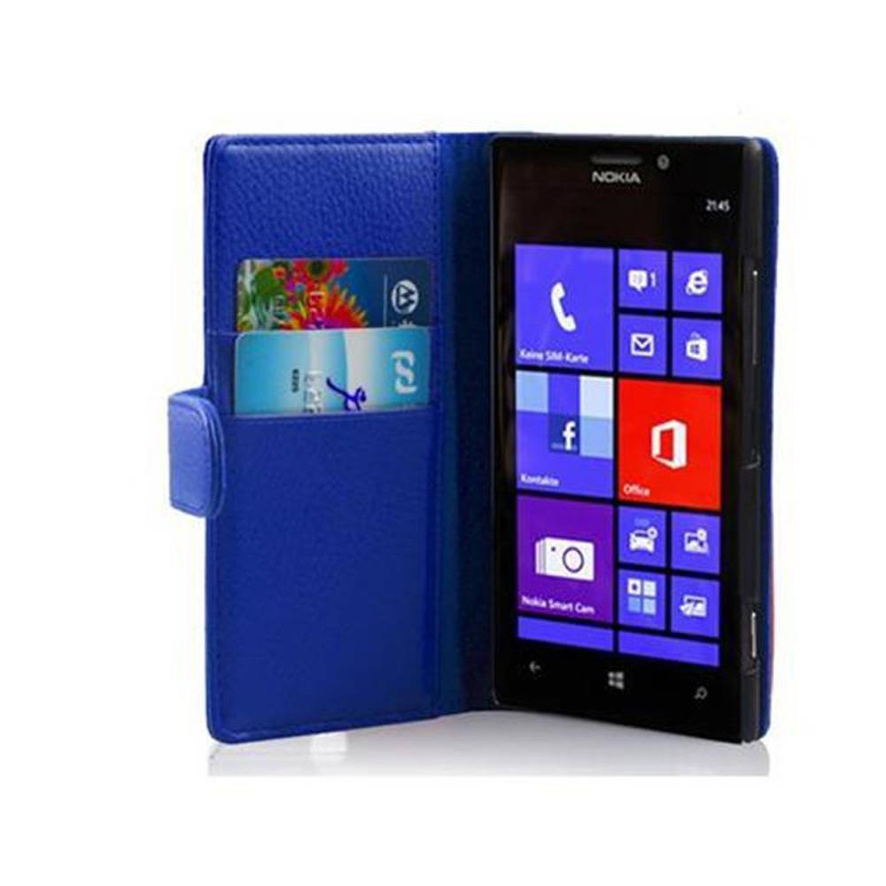 Cadorabo Schutzhülle für Nokia Lumia 925 Hülle in Blau Handyhülle Etui Case Backcover Kunstleder Tasche