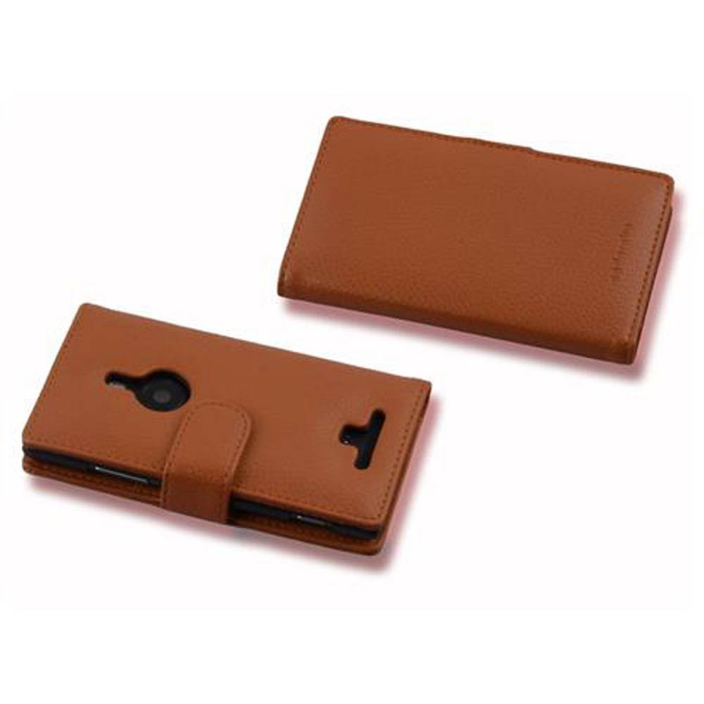 Cadorabo Schutzhülle für Nokia Lumia 925 Hülle in Braun Handyhülle Etui Case Backcover Kunstleder Tasche