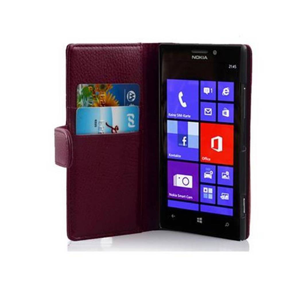 Cadorabo Schutzhülle für Nokia Lumia 925 Hülle in Lila Handyhülle Etui Case Backcover Kunstleder Tasche