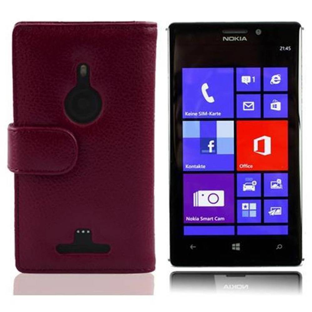Cadorabo Schutzhülle für Nokia Lumia 925 Hülle in Lila Handyhülle Etui Case Backcover Kunstleder Tasche