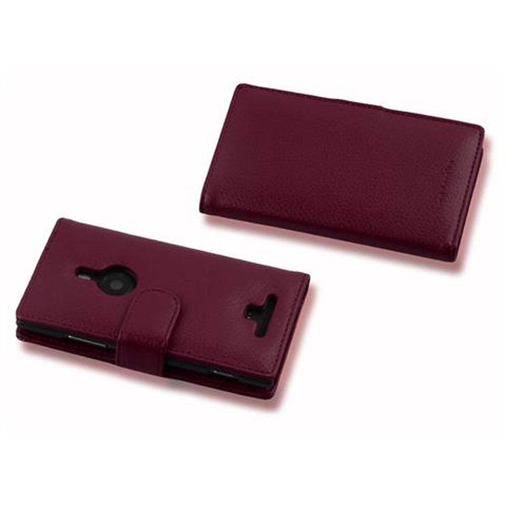 Cadorabo Schutzhülle für Nokia Lumia 925 Hülle in Lila Handyhülle Etui Case Backcover Kunstleder Tasche