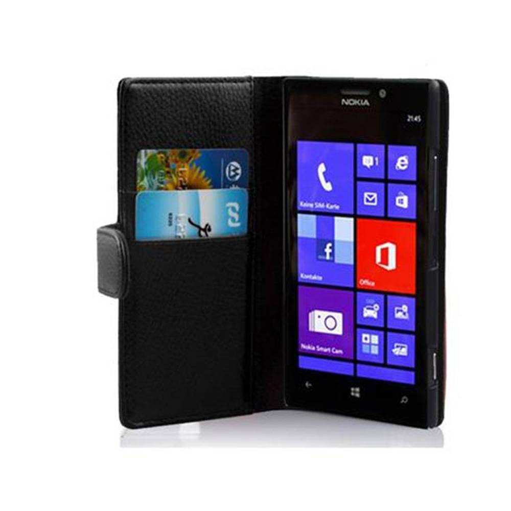 Cadorabo Schutzhülle für Nokia Lumia 925 Hülle in Schwarz Handyhülle Etui Case Backcover Kunstleder Tasche