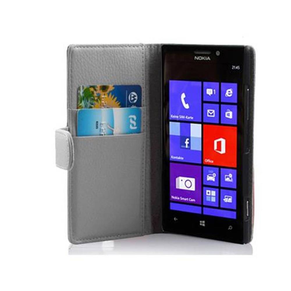 Cadorabo Schutzhülle für Nokia Lumia 925 Hülle in Weiß Handyhülle Etui Case Backcover Kunstleder Tasche