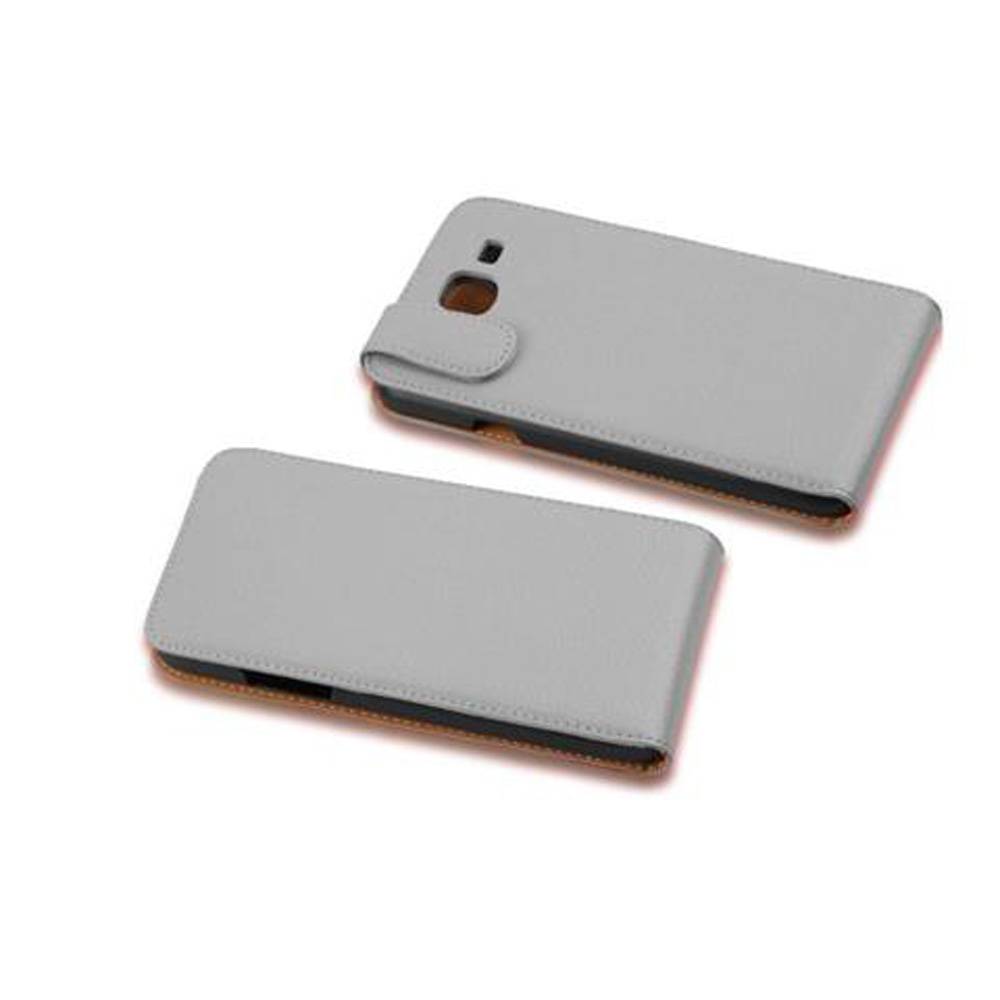 Cadorabo Schutzhülle für Samsung Galaxy MEGA 5.8 Hülle in Weiß Flip Etui Handyhülle Case Cover Kunstleder