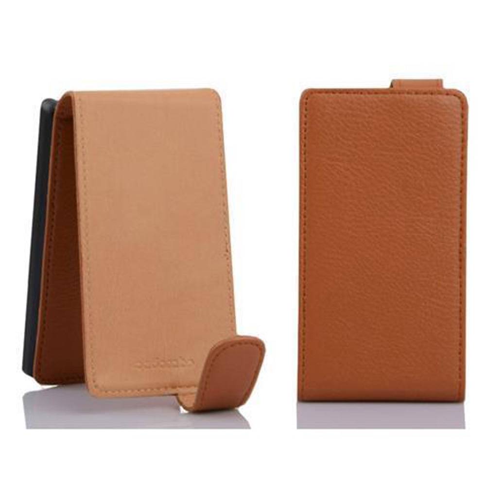 Cadorabo Schutzhülle für Samsung Galaxy MEGA 5.8 Hülle in Braun Flip Etui Handyhülle Case Cover Kunstleder