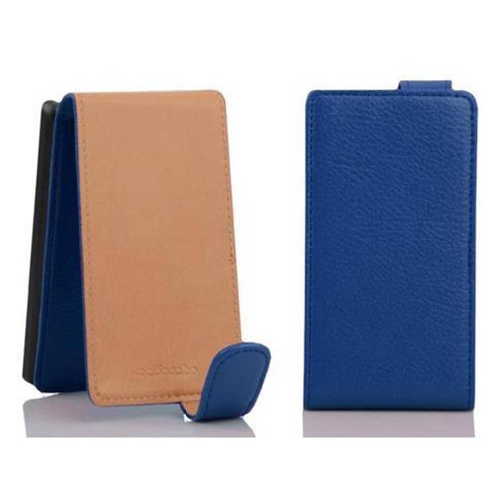 Cadorabo Schutzhülle für Samsung Galaxy MEGA 5.8 Hülle in Blau Flip Etui Handyhülle Case Cover Kunstleder