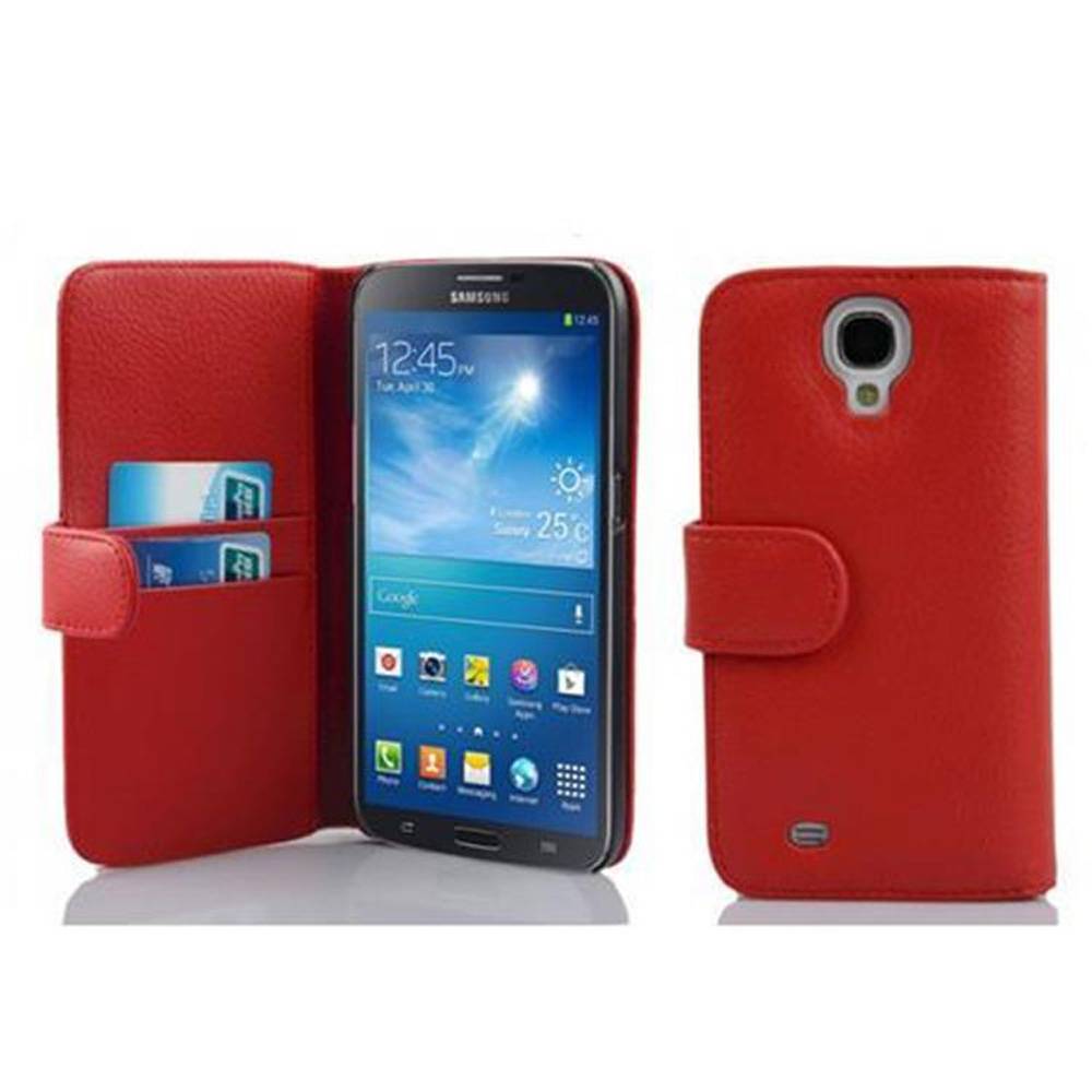 Cadorabo Schutzhülle für Samsung Galaxy MEGA 6.3 Hülle in Rot Handyhülle Etui Case Backcover Kunstleder Tasche