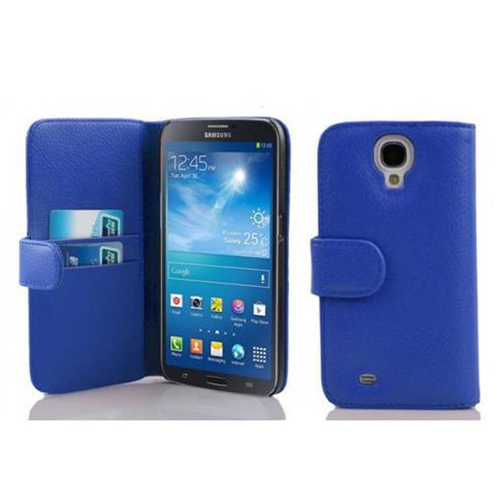 Cadorabo Schutzhülle für Samsung Galaxy MEGA 6.3 Hülle in Blau Handyhülle Etui Case Backcover Kunstleder Tasche