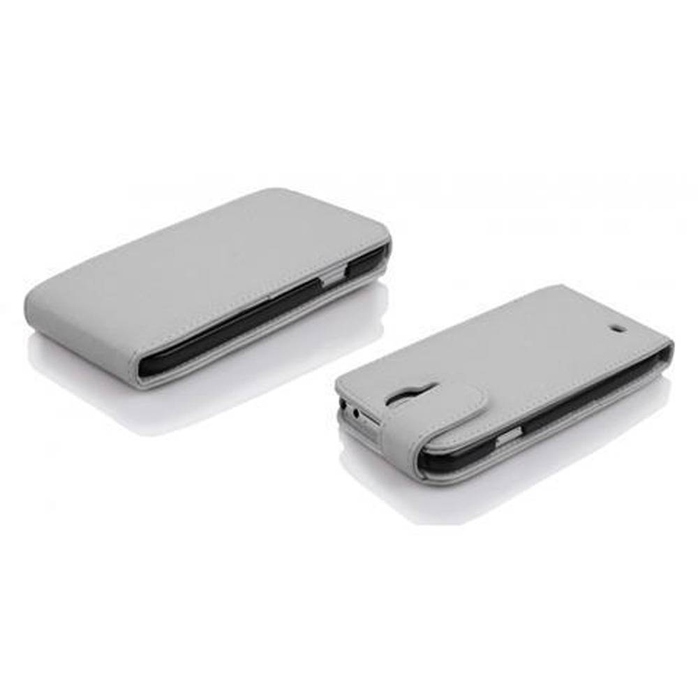 Cadorabo Schutzhülle für Samsung Galaxy MEGA 6.3 Hülle in Weiß Flip Etui Handyhülle Case Cover Kunstleder