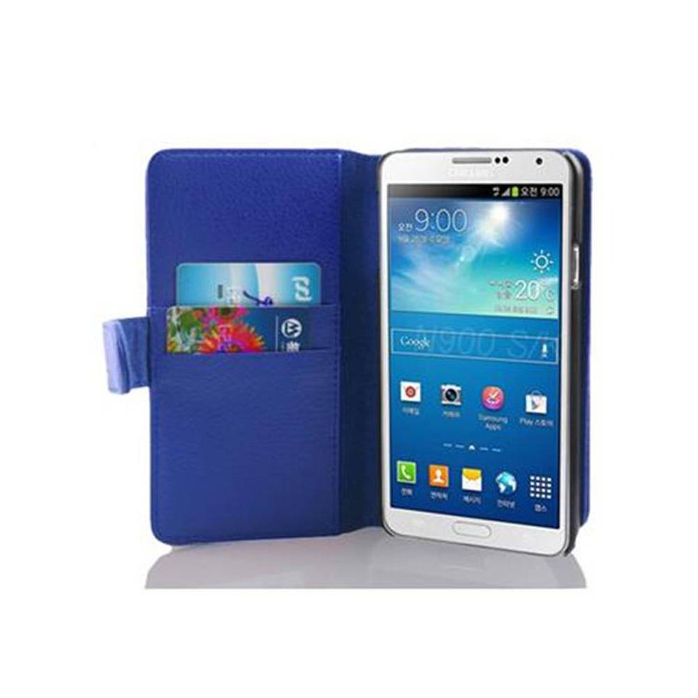 Cadorabo Schutzhülle für Samsung Galaxy NOTE 3 Hülle in Blau Handyhülle Etui Case Backcover Kunstleder Tasche