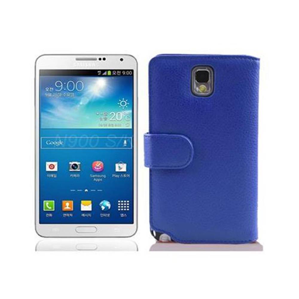 Cadorabo Schutzhülle für Samsung Galaxy NOTE 3 Hülle in Blau Handyhülle Etui Case Backcover Kunstleder Tasche
