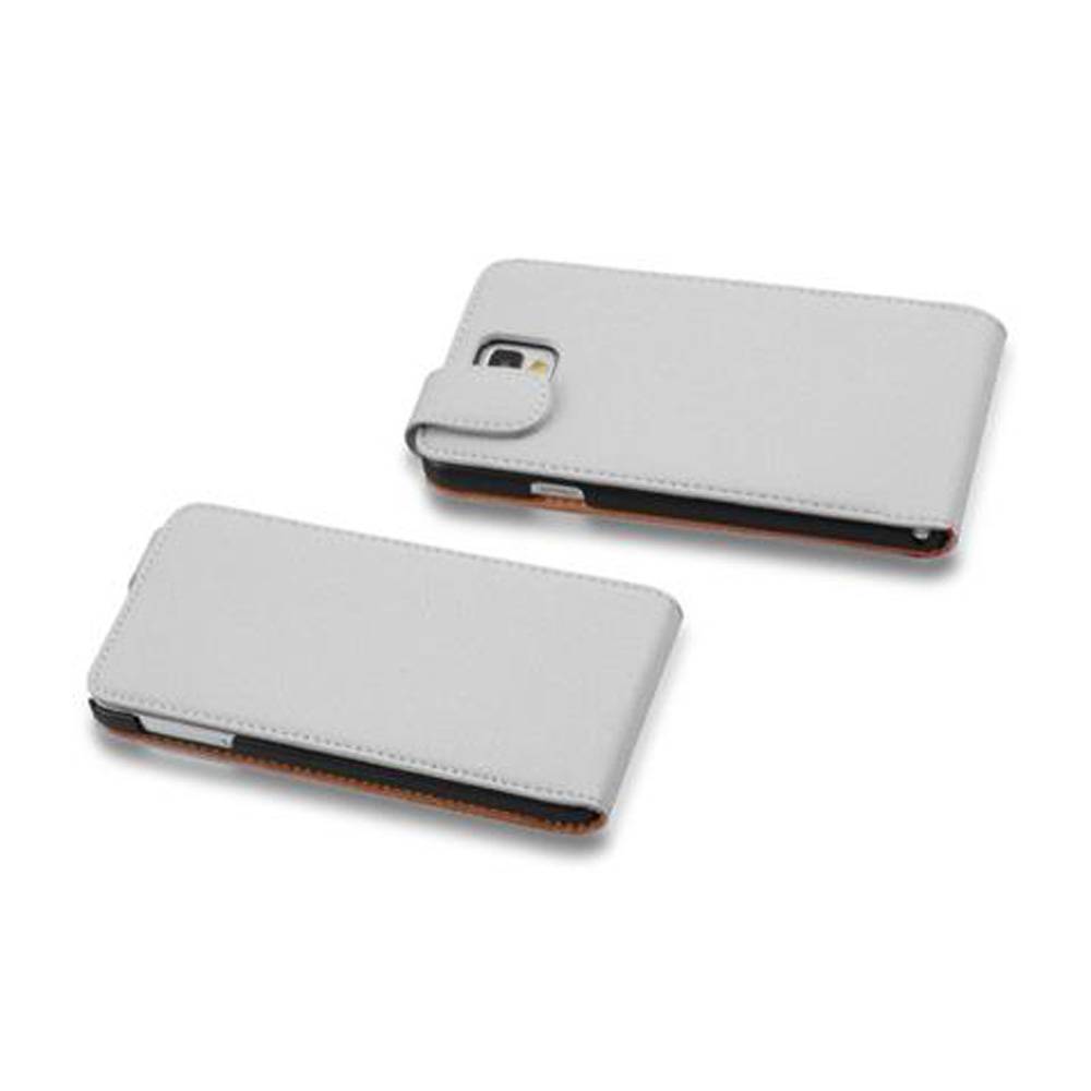 Cadorabo Schutzhülle für Samsung Galaxy NOTE 3 Hülle in Weiß Flip Etui Handyhülle Case Cover Kunstleder