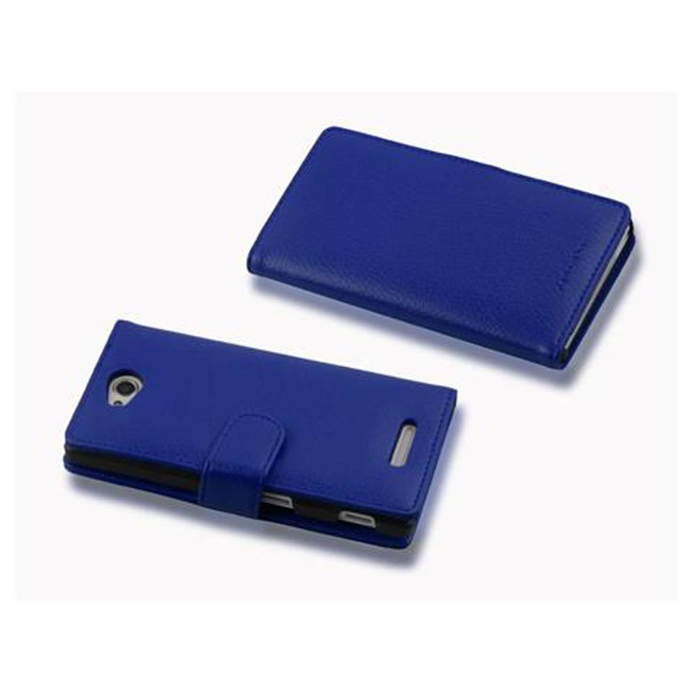 Cadorabo Schutzhülle für Sony Xperia C Hülle in Blau Handyhülle Etui Case Backcover Kunstleder Tasche