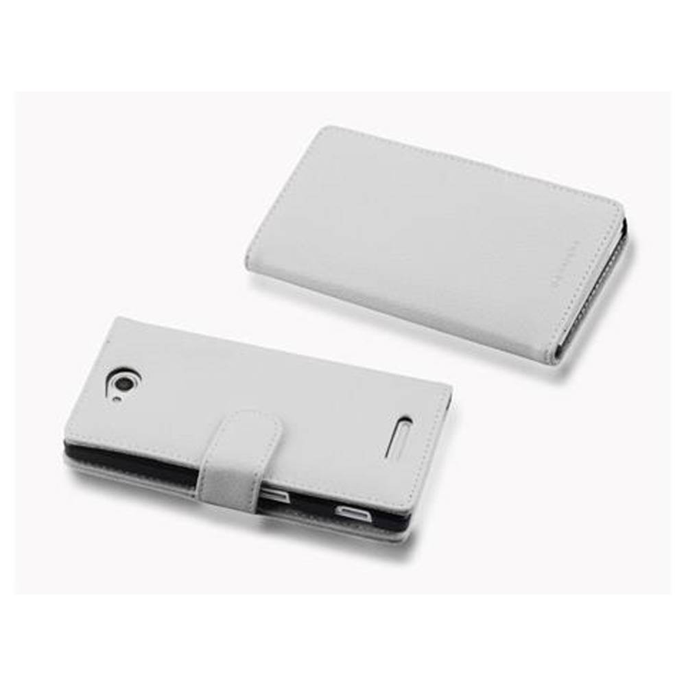 Cadorabo Schutzhülle für Sony Xperia C Hülle in Weiß Handyhülle Etui Case Backcover Kunstleder Tasche