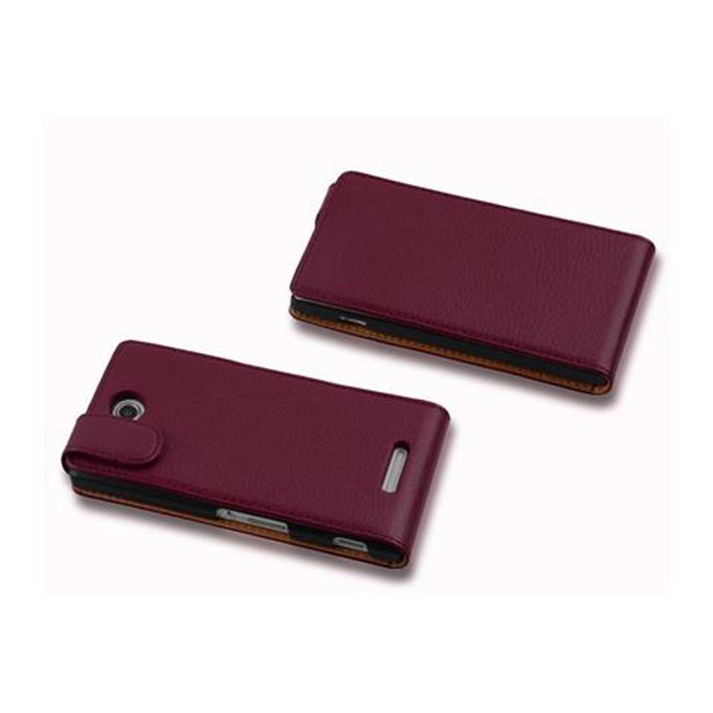 Cadorabo Schutzhülle für Sony Xperia C Hülle in Lila Flip Etui Handyhülle Case Cover Kunstleder