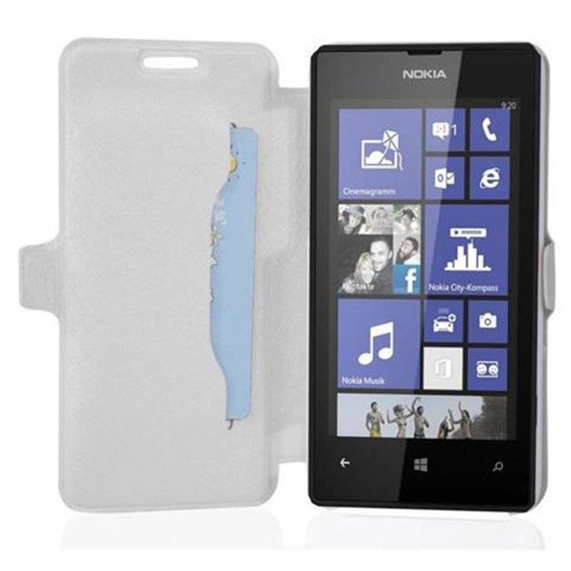 Cadorabo Hülle für Huawei ASCEND G520 / G525 - Hülle in ICY WEIß – mit Standfunktion und Kartenfach im Ultra Slim Design