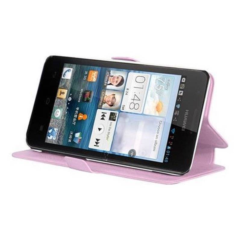 Cadorabo Hülle für Huawei ASCEND G520 / G525 - Hülle in ICY ROSE – mit Standfunktion und Kartenfach im Ultra Slim Design