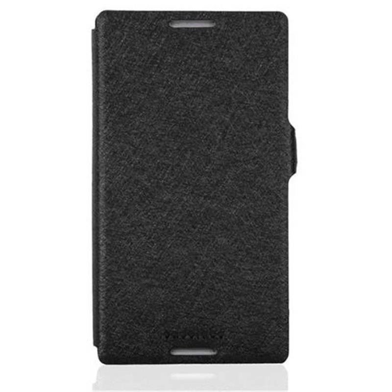Cadorabo Hülle für Sony Xperia C - Hülle in ICY SCHWARZ – mit Standfunktion und Kartenfach im Ultra Slim Design