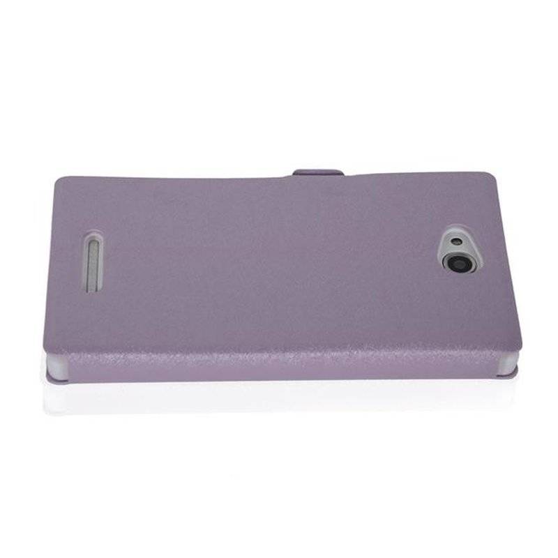 Cadorabo Hülle für Sony Xperia C - Hülle in ICY FLIEDER – mit Standfunktion und Kartenfach im Ultra Slim Design