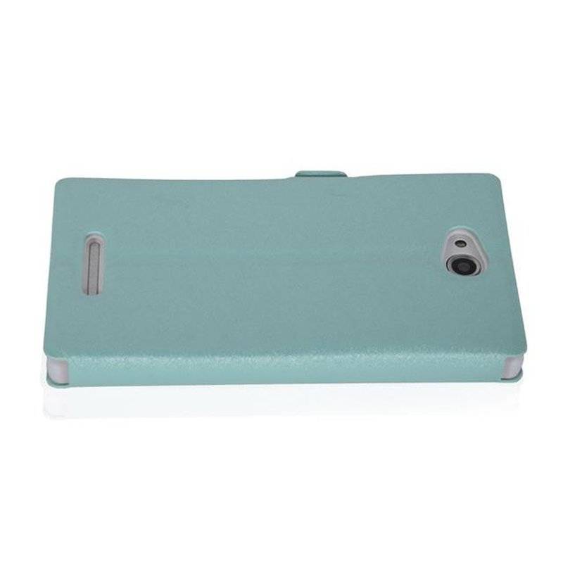 Cadorabo Hülle für Sony Xperia C - Hülle in ICY BLAU – mit Standfunktion und Kartenfach im Ultra Slim Design