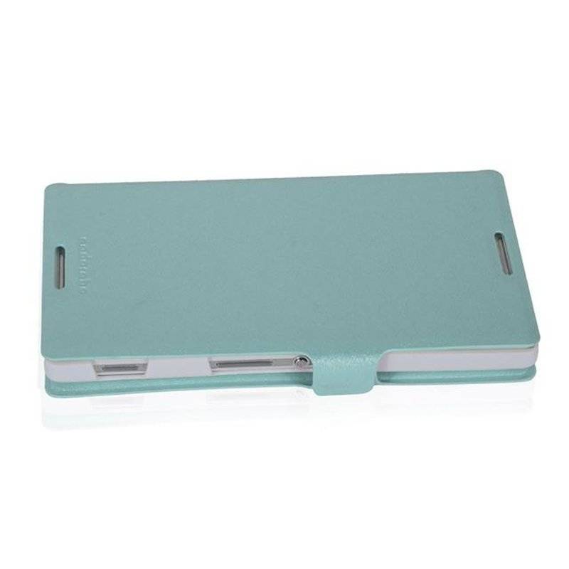 Cadorabo Hülle für Sony Xperia C - Hülle in ICY BLAU – mit Standfunktion und Kartenfach im Ultra Slim Design