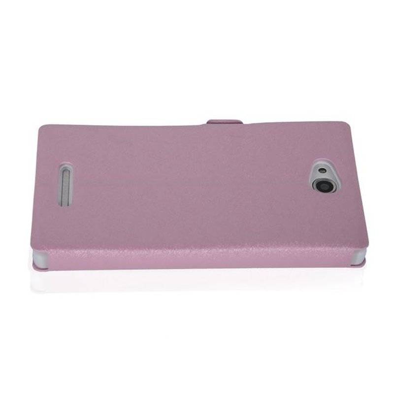 Cadorabo Hülle für Sony Xperia C - Hülle in ICY ROSE – mit Standfunktion und Kartenfach im Ultra Slim Design