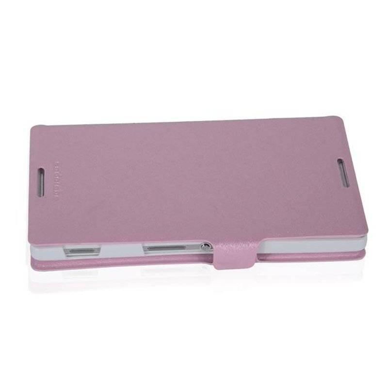 Cadorabo Hülle für Sony Xperia C - Hülle in ICY ROSE – mit Standfunktion und Kartenfach im Ultra Slim Design