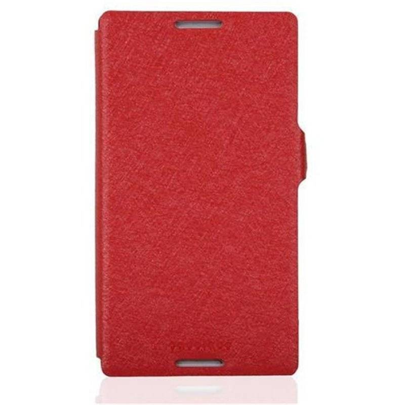 Cadorabo Hülle für Sony Xperia C - Hülle in ICY ROT – mit Standfunktion und Kartenfach im Ultra Slim Design