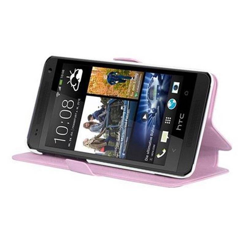 Cadorabo Hülle für HTC ONE MINI M4 (1.Gen.) - Hülle in ICY ROSE – mit Standfunktion und Kartenfach im Ultra Slim Design