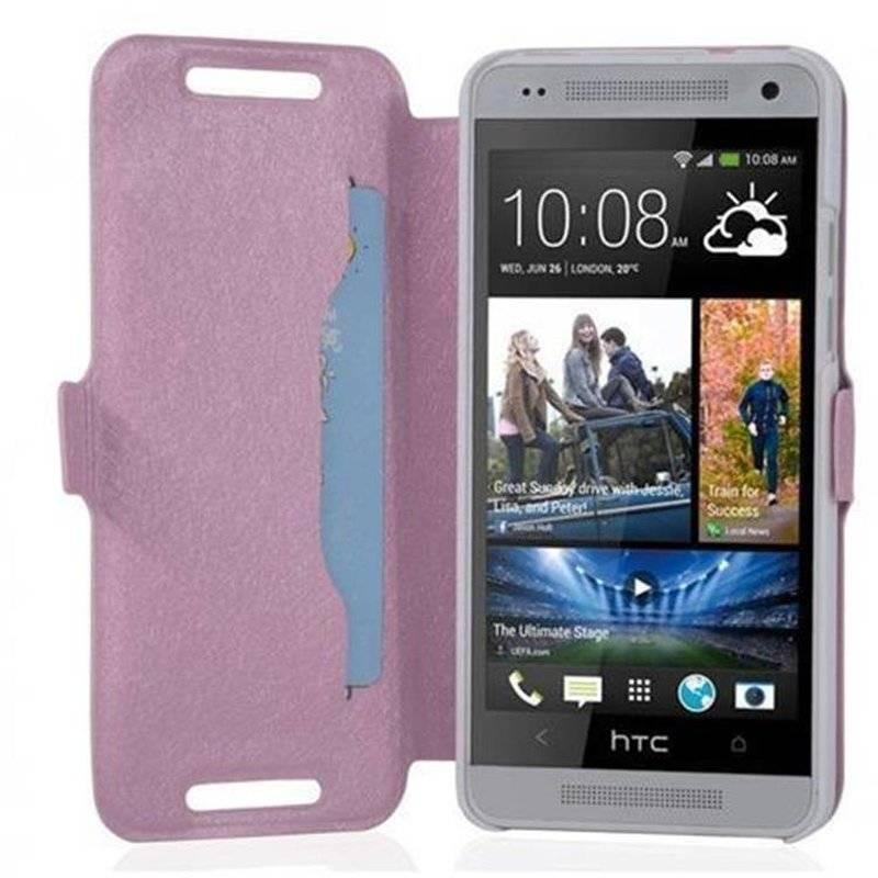 Cadorabo Hülle für HTC ONE MINI M4 (1.Gen.) - Hülle in ICY ROSE – mit Standfunktion und Kartenfach im Ultra Slim Design