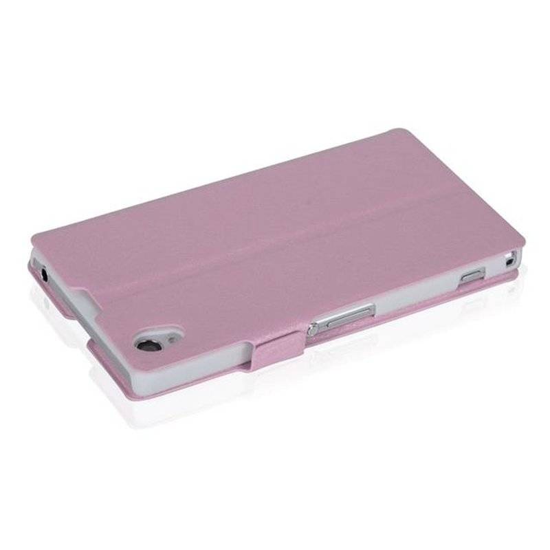 Cadorabo Hülle für Sony Xperia Z1 - Hülle in ICY ROSE – mit Standfunktion und Kartenfach im Ultra Slim Design