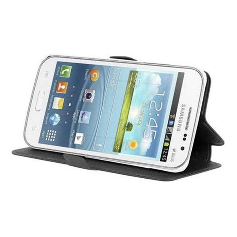 Cadorabo Hülle für Samsung Galaxy WIN - Hülle in ICY SCHWARZ – mit Standfunktion und Kartenfach im Ultra Slim Design