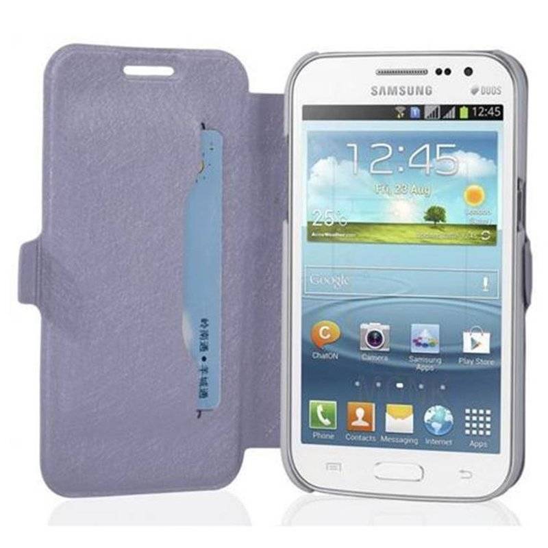 Cadorabo Hülle für Samsung Galaxy WIN - Hülle in ICY FLIEDER – mit Standfunktion und Kartenfach im Ultra Slim Design