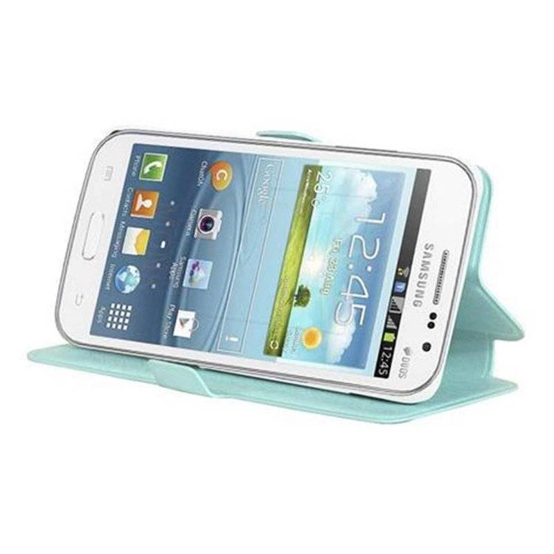 Cadorabo Hülle für Samsung Galaxy WIN - Hülle in ICY BLAU – mit Standfunktion und Kartenfach im Ultra Slim Design