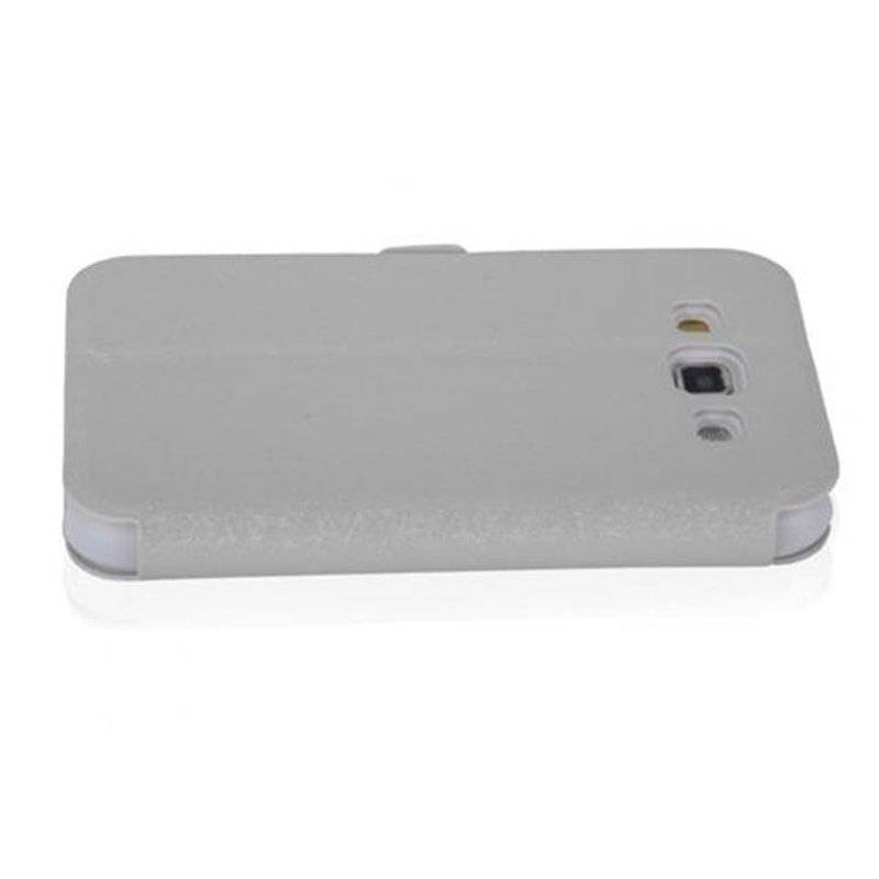 Cadorabo Hülle für Samsung Galaxy WIN - Hülle in ICY WEIß – mit Standfunktion und Kartenfach im Ultra Slim Design