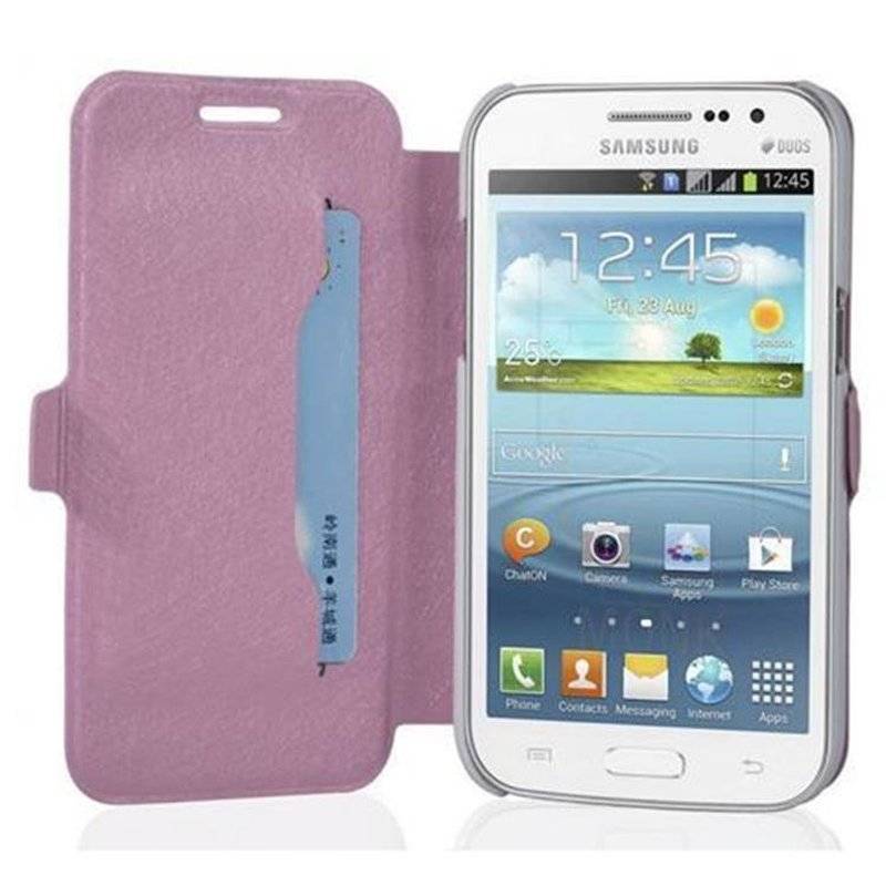 Cadorabo Hülle für Samsung Galaxy WIN - Hülle in ICY ROSE – mit Standfunktion und Kartenfach im Ultra Slim Design