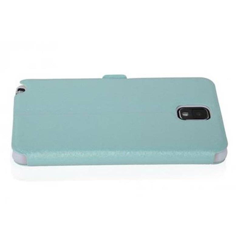 Cadorabo Hülle für Samsung Galaxy NOTE 3 - Hülle in ICY BLAU – mit Standfunktion und Kartenfach im Ultra Slim Design
