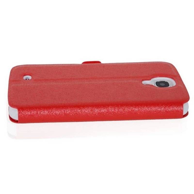 Cadorabo Hülle für Samsung Galaxy S5 / S5 NEO - Hülle in ICY ROT – mit Standfunktion und Kartenfach im Ultra Slim Design