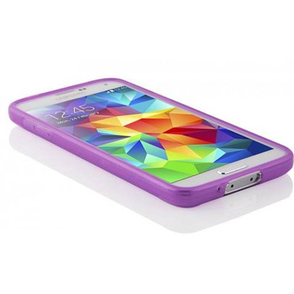 Cadorabo Hülle für Samsung Galaxy S5 / S5 NEO Hülle in FLIEDER VIOLETT - Handyhülle im X-Line TPU Silikon - Silikonhülle Schutzhülle Ultra Slim