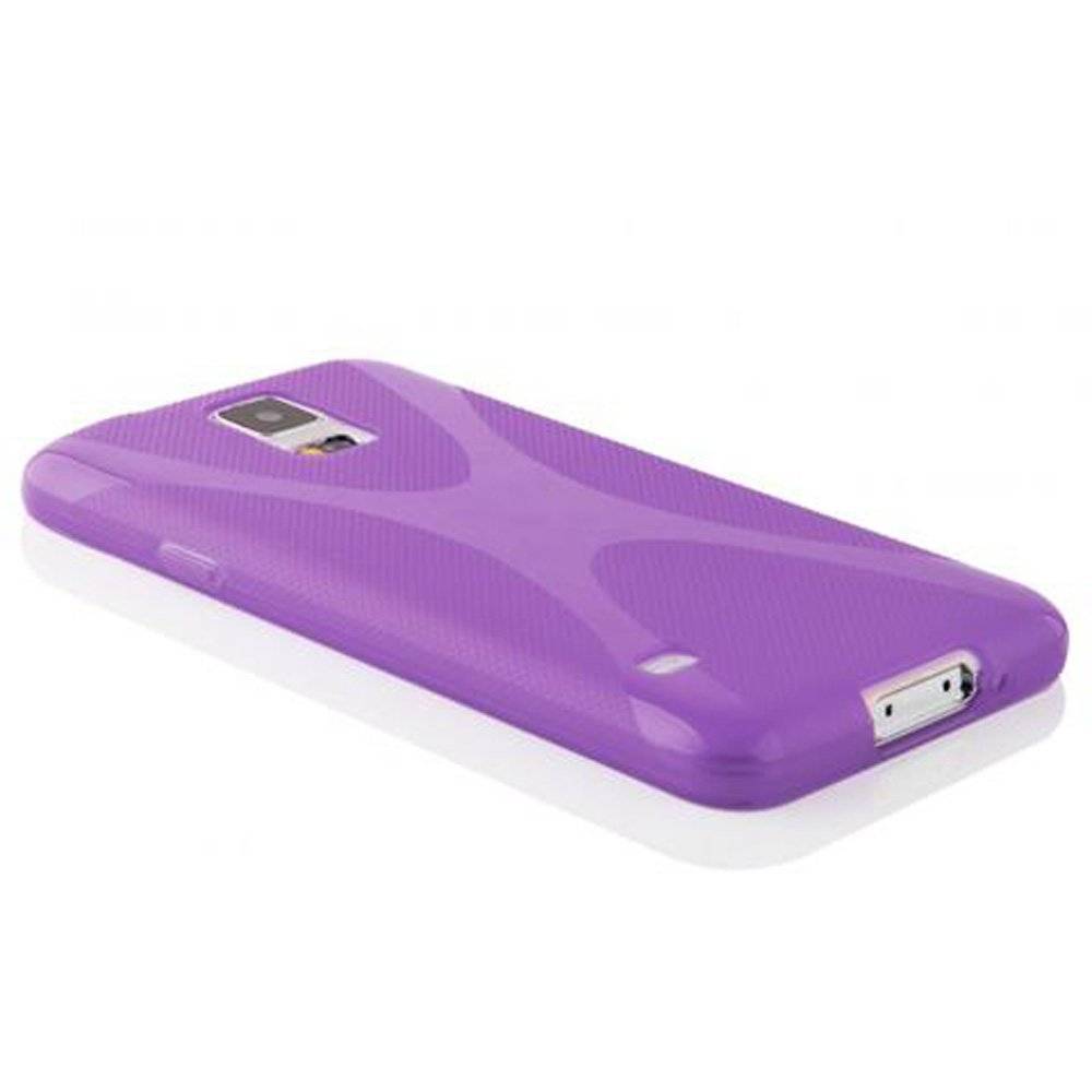 Cadorabo Hülle für Samsung Galaxy S5 / S5 NEO Hülle in FLIEDER VIOLETT - Handyhülle im X-Line TPU Silikon - Silikonhülle Schutzhülle Ultra Slim