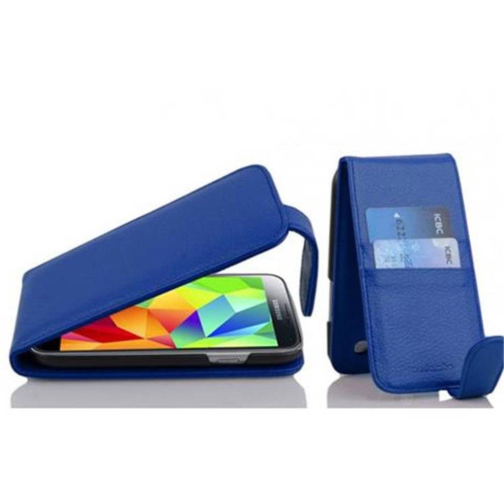 Cadorabo Hülle für Samsung Galaxy S5 / S5 NEO Hülle in ATLANTIK BLAU - Handyhülle im Flip Design mit Kartenfach - Case Cover Schutzhülle Etui Tas