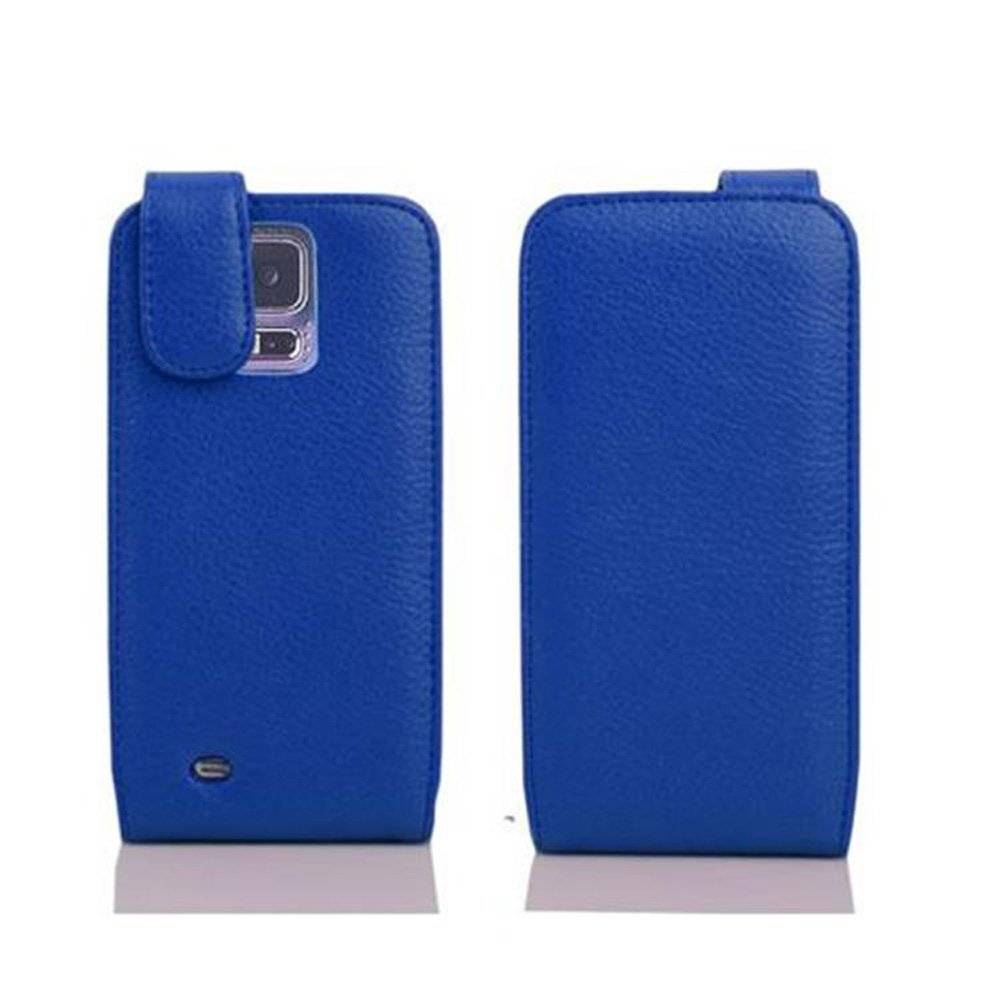 Cadorabo Hülle für Samsung Galaxy S5 / S5 NEO Hülle in ATLANTIK BLAU - Handyhülle im Flip Design mit Kartenfach - Case Cover Schutzhülle Etui Tas